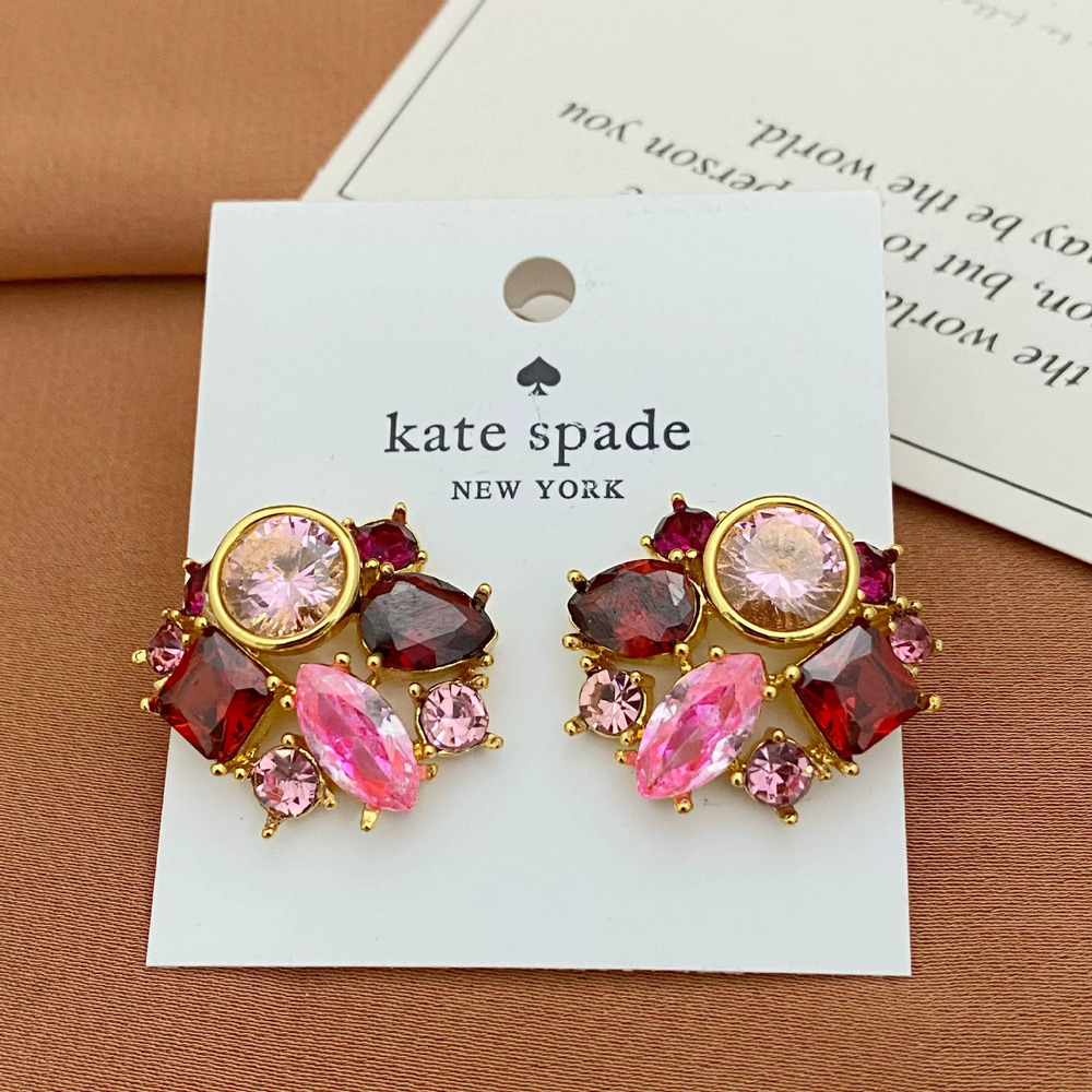 Kate SPADE Creative Zircon Irregular Stud Earrings Metal